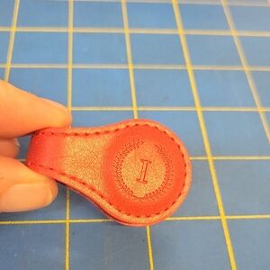 "I" Initial Red Leather Magnetic Bookmark New